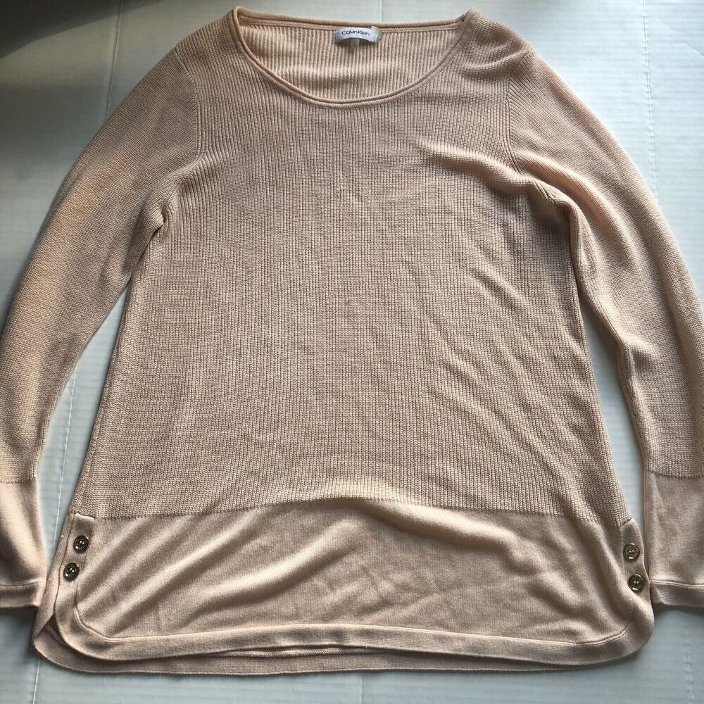 Calvin Klein Pink Pullover Sweater Women’s Sz L A1866